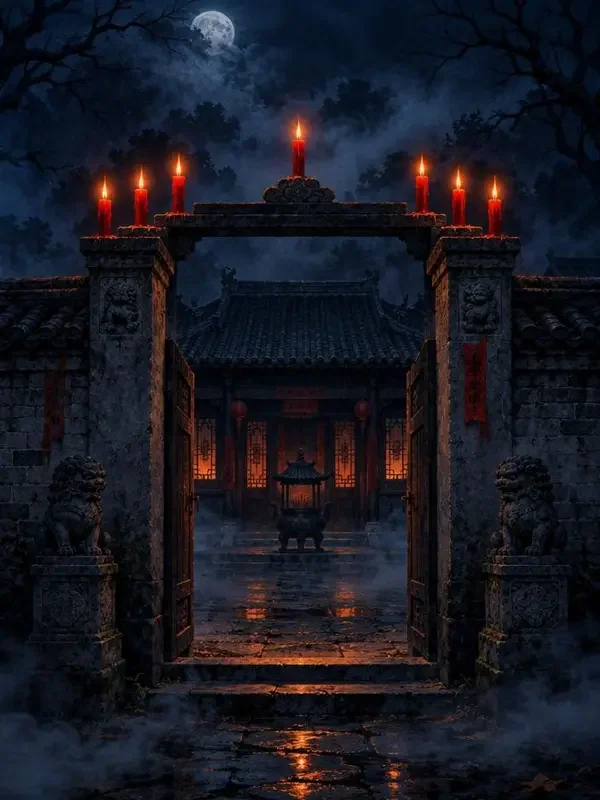 《还愿第七夜》竖屏短剧封面，悬疑题材，共36集